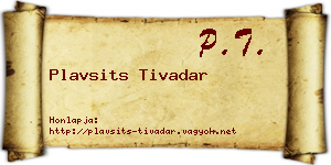 Plavsits Tivadar névjegykártya